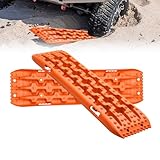 Sandbleche Offroad 2 Stück – 10 Tonnen Anfahrhilfe & Traktionsplatten für Auto, SUV, Wohnmobil & 4x4 | Für Schnee, Schlamm & Sand | Orange – Leicht & Kompakt