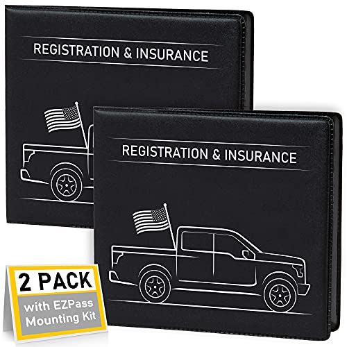 CANOPUS Auto Accessory Document Holder 2 Pack (Black PVC Portable EZ Pass Compatible)