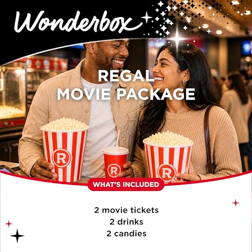 Image of Wonderbox - Experience Gift - Regal Movie - 2 Tickets, 2 Drinks & 2 Candies | Valid at 425+ Regal theater locations across the US, Choose your theater, movie, date, and showtime