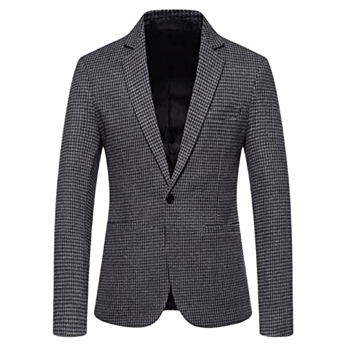 Veste de costume en laine pour homme style décontracté chic gris
