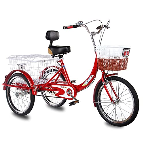 Triciclo para adultos de 20 pulgadas, con canasto y respaldo alto, ideal para personas mayores, hombres y mujeres miniatura 1