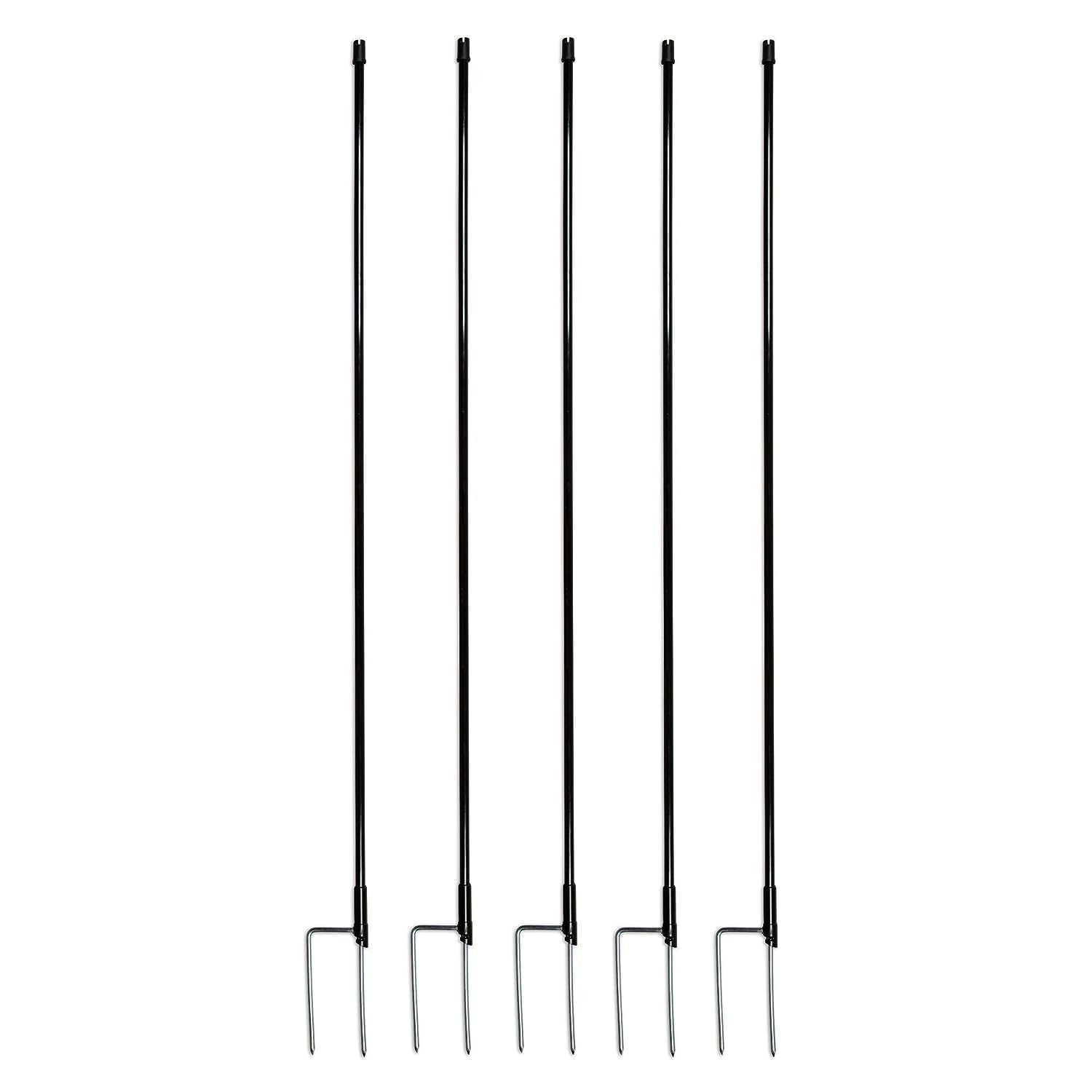 horizont strongLine Piquets en fibre de verre hauteur 110cm, 5 pièces - 13mm ⌀, avec double pointe - noirs