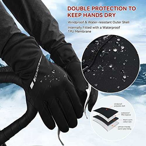 Ozero Winter Gloves Men Women - Coldproof Waterproof Touchscreen Glove - Keep Warm In Cold Weather For Driving Cyling Black Medium #TOP4