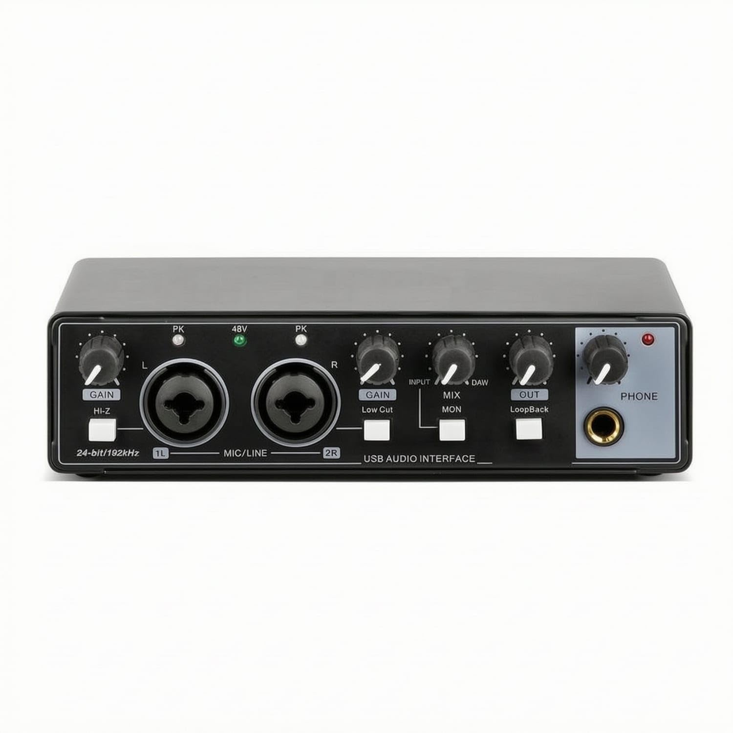 Professional USB Audio Interface Bus-Powered Audio Interface with Loopback External Sound Card Studio-Quality for Containercasters, Vocalists, Streamers, Live Broadcasting, Md22 Prof Usb-image-9