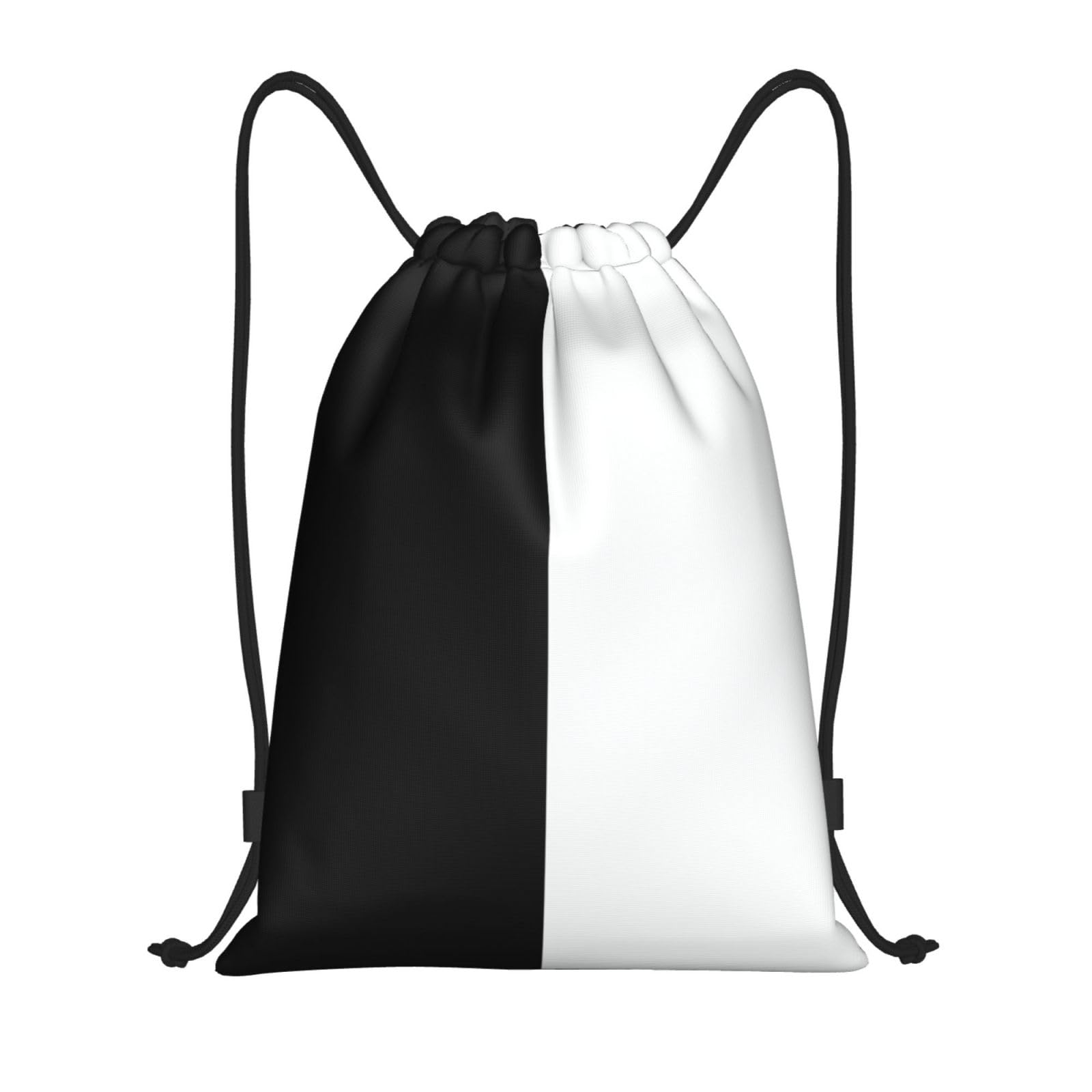 Rmqsyhfz Half White and Black Bag for Women Men Drawstring Backpack Bags Sport Gym Yoga Sackpack