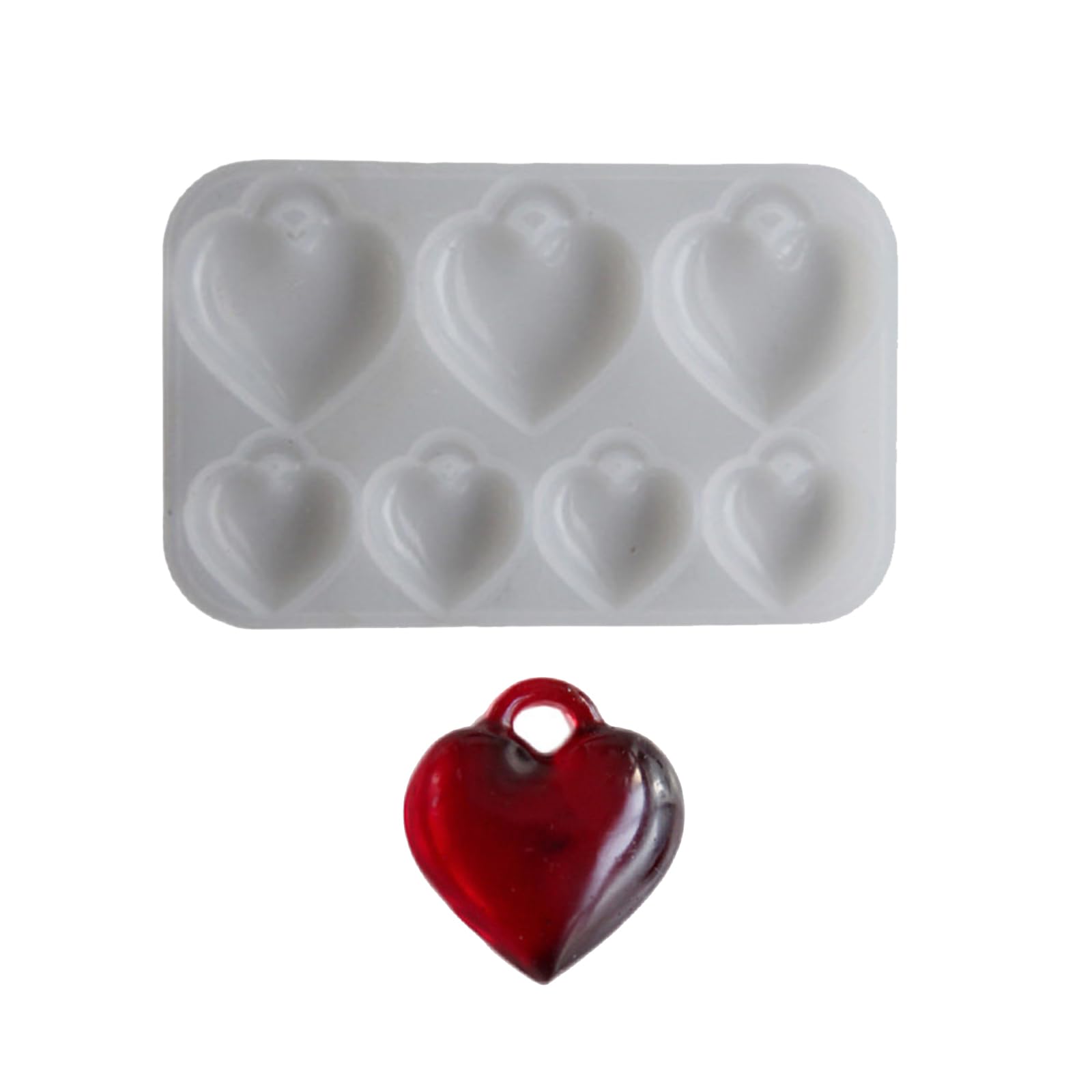 Maxtonser Flexible Silicone Mould for 3D Heart Pendants Portable for Valentines Day Making and Craft Enthusiasts