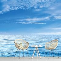 Wall Mural Beach and Blue Sea Removable Self-Adhesive Wallpaper Wall Decoration for Bedroom Living Room - 66x96 inches