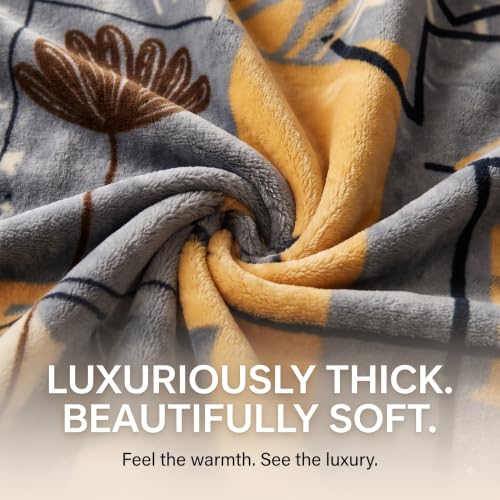 Image of VAS COLLECTIONS 280 GSM Micromink Blanket, 4.5 Kg Premium Soft Warm Cozy Blanket, Plush Floral Printed Blanket for Double Bed, Ultra Soft Comfortable Bedding, 86 x 90 Inches (218 x 229 cm) - SlateOnyx