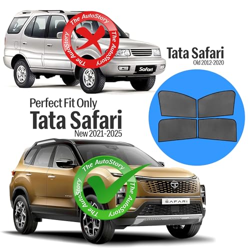 Image of AutoStory Custom Fit Black Mesh Car Sunshade for Safari 2022-2025 | UV & Heat Protection Car Window Curtains | Privacy Car Sun Shade | Breathable Vehicle Specific Side Window Shades