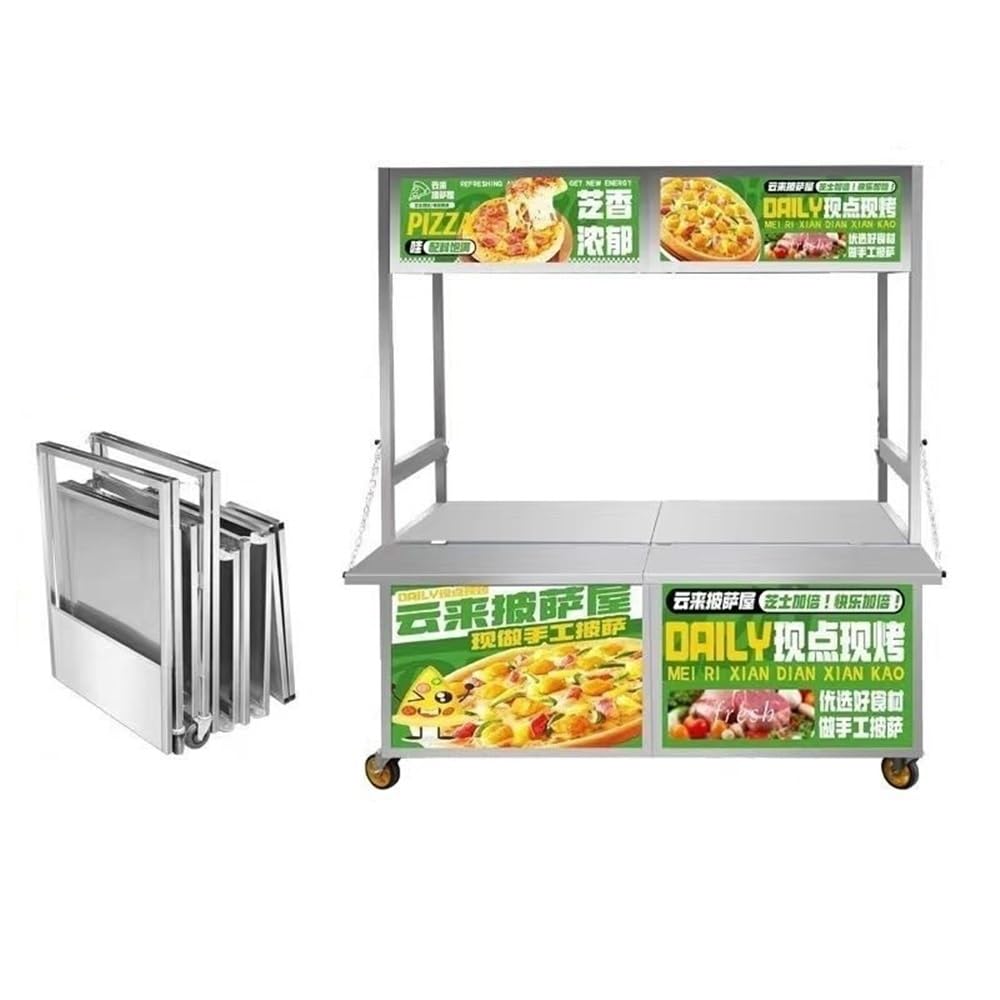 Przenośny stalowy składany wózek z szafką Sto i wyświetlaczem P 150 cm Street Food Vendor Booth na imprezy plenerowe