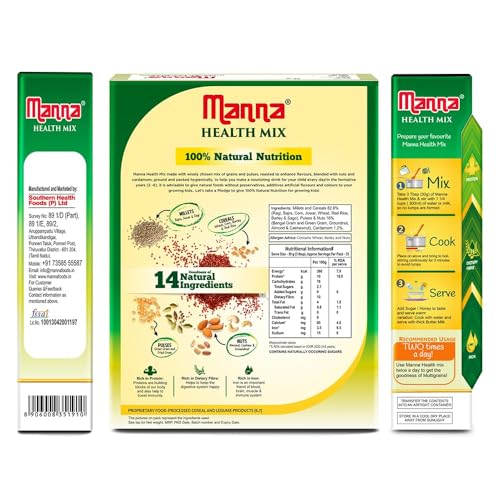 Image of Manna Health Mix 600g and Manna Date Powder 200g Combo Pack. Zero Sugar Nutrition Drink & Natural Sweetner