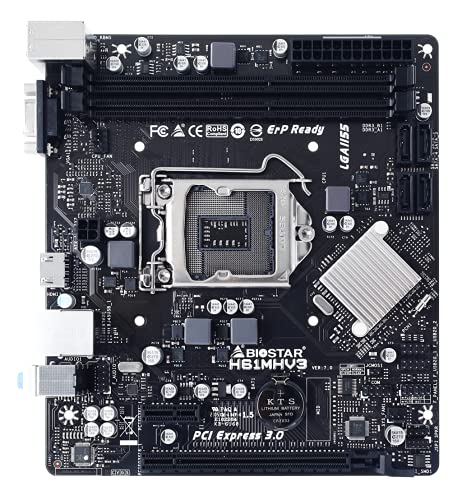 BIOSTAR PC and Laptop Accessories Brand Model Motherboard 1155 H61MHV3 MATX, Multi-Coloured - Image 2