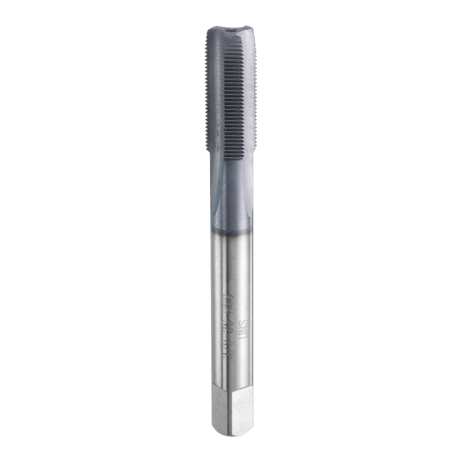HARFINGTON 3/8"-36 UNS Thread Tap 6542 Cobalt High-Speed Steel TiCN Coated Plug Tap Right Hand Flat Head 3 Straight Flutes Screw Threading Hand Tap