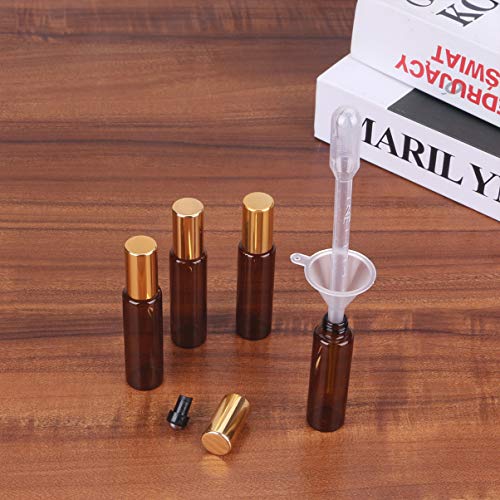 Healifty – Kit de frascos de óleo essencial de vidro, 10 ml, com funis, abridor de tampa, 13 peças