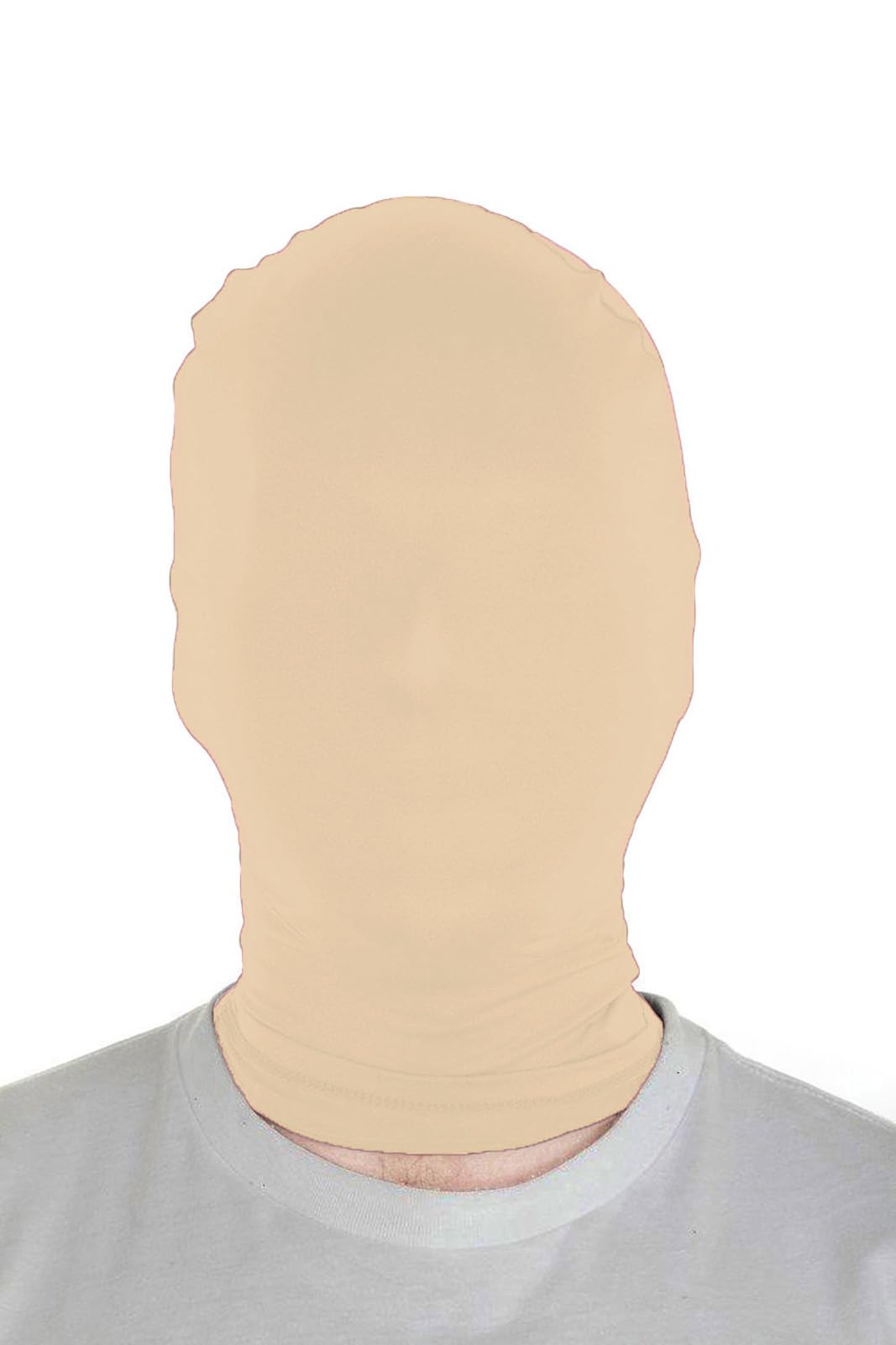 Sheface Men's and Women's Spandex Halloween Cosplay Hood Mask Party Full Cove Hood Masquerade Mask (Nude)