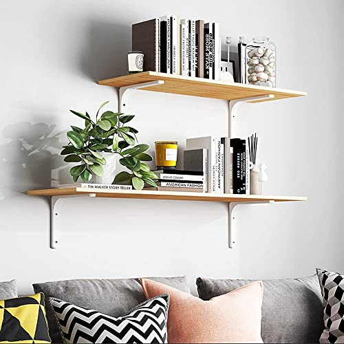 SAMSYOKI Pack of 6 Shelf Brackets Metal Shelf Brackets Angle Bracket Wall Mounted Heavy Duty Shelf Brackets with Screws 90 Degree Shelf Holder for Bookshelves Storage Shelf Kitchen 150 x 125 mm - Image 4