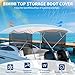Garvee Universal 4 Bow Bimini Top Replacement Canvas & Detachable Sidewalls with Storage Boot, 600D Marine Grade Sun Shade Boat Canopy with Mesh Side Blocks, No Frame, 97-103