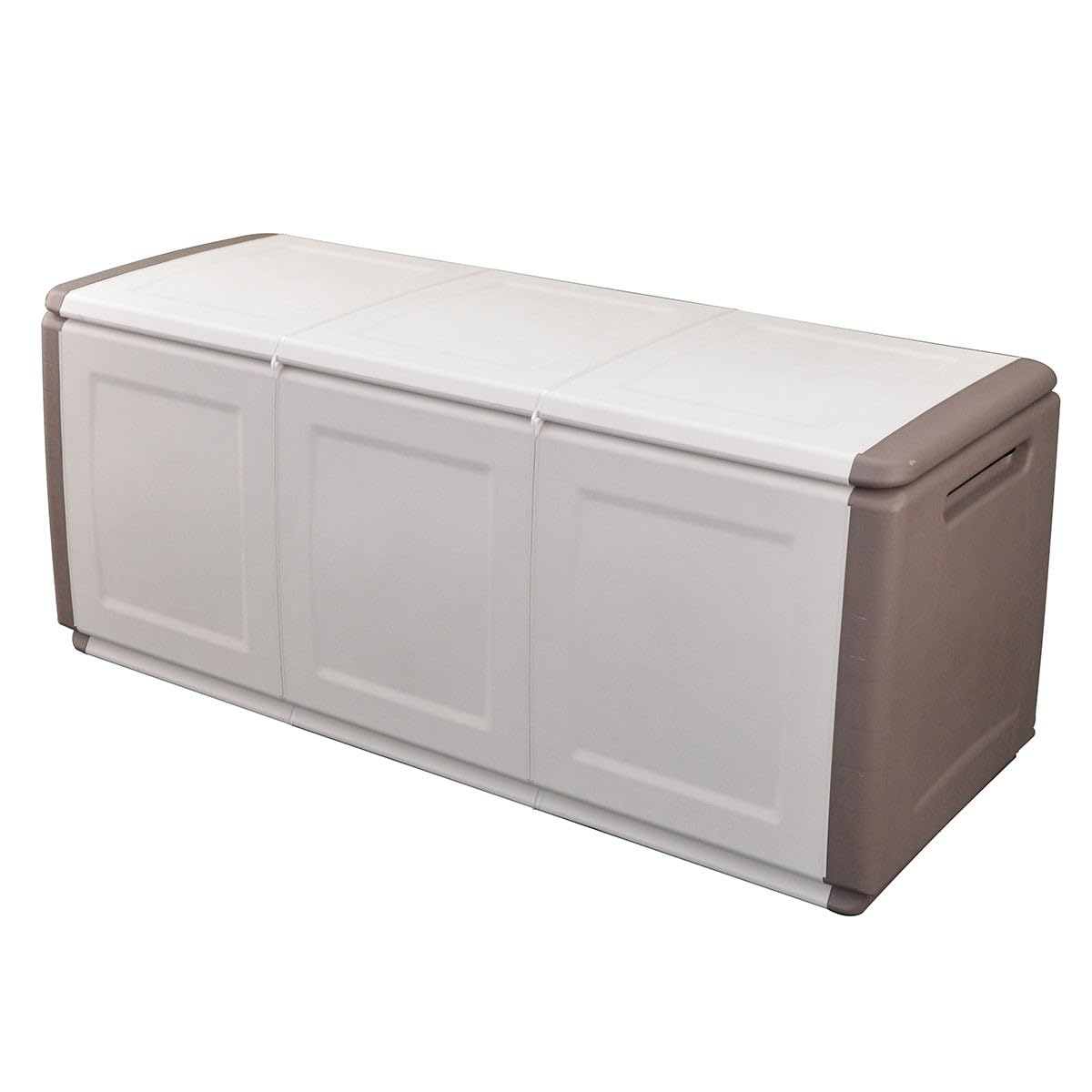 INTEC Coffre de Rangement 330L 138 x 53 x H57cm Beige/Taupe Poignées de Transport polypropylène