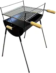 Churrasqueira Portátil 44x35 com Grelha, Camping, Acampamento, Churrasco, Pés desmontáveis