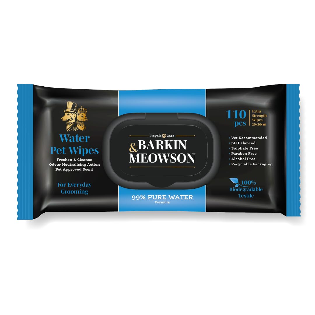 Barkin & Meowson 99% Pure Water Pet Wipes for Everyday Cleaning x 110