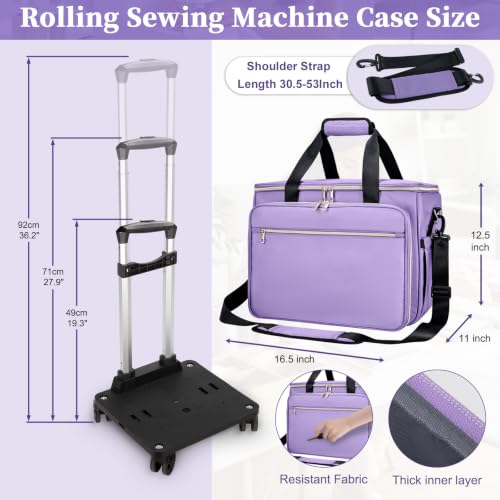 Image of Anitor Rolling Sewing Machine Case with Wheels and Removable Bottom Padding
