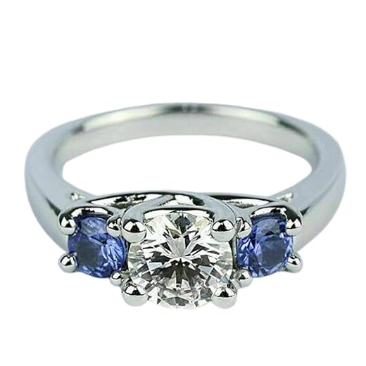 Trilogy Blue Sapphire Engagement Ring