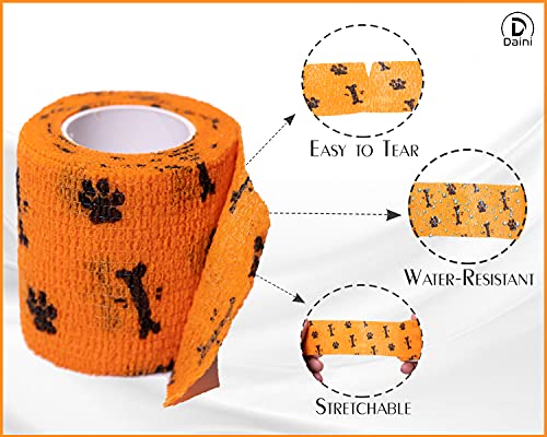 Daini-Vet-Wrap-Cohesive-Bandages-for-Pets-with-Breathable-and-Stretchable-Fabric-for-Wrist-Ankle-Sprains-Swelling-Assorted-Colours-5cm-x-45-Meters-Blue-Red-Green-Yellow-Brown-Orange-6