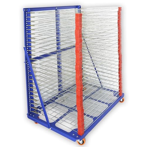 TECHTONGDA Drying Rack Screen Printing Shelf for Frame Pallets Squeegee Movable Paint Drying Tool 50 Layers