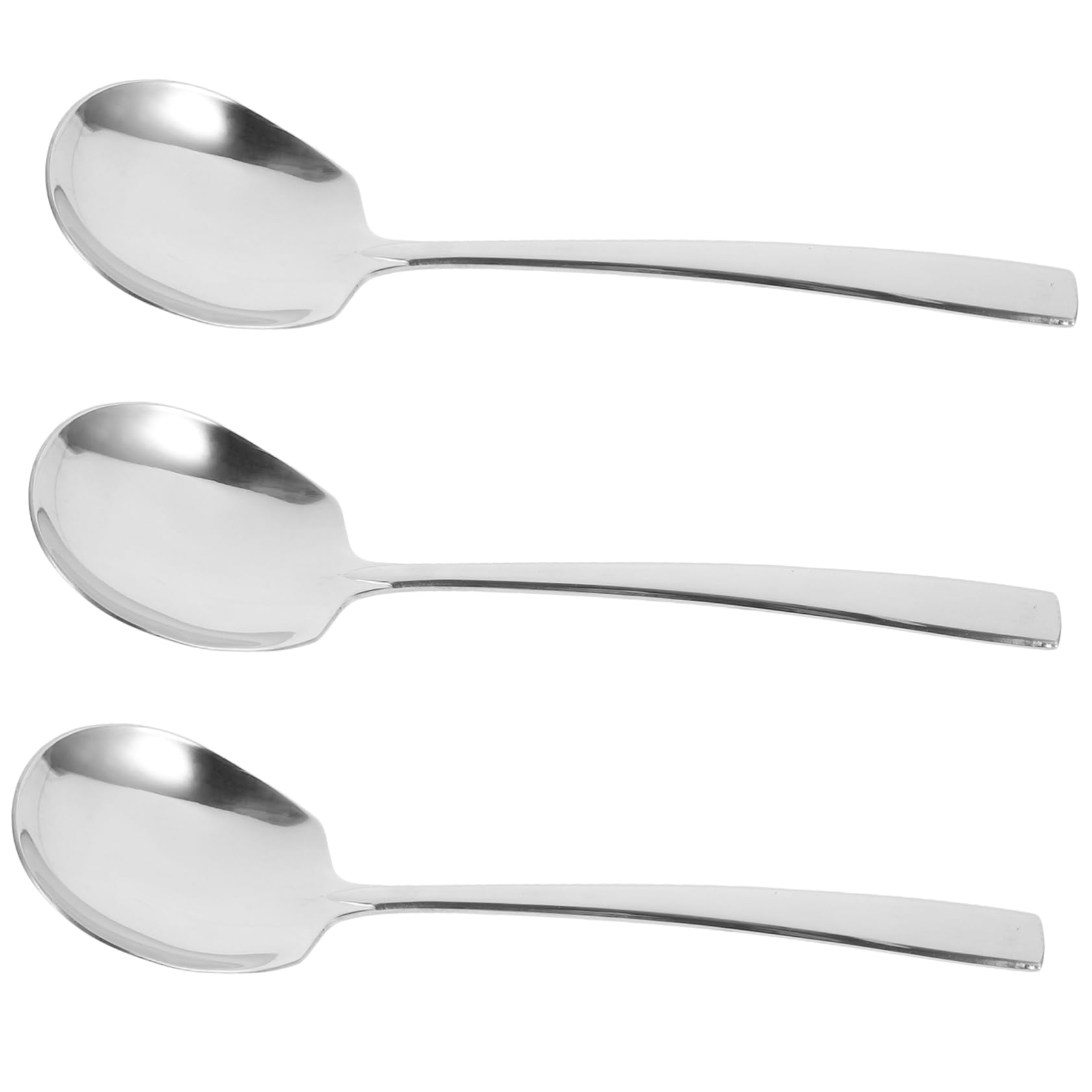 OFFSCH Commercial Grade Buffet Serving Spoons Set of 3 Stainless Steel Smooth Edges Perfect for Catering