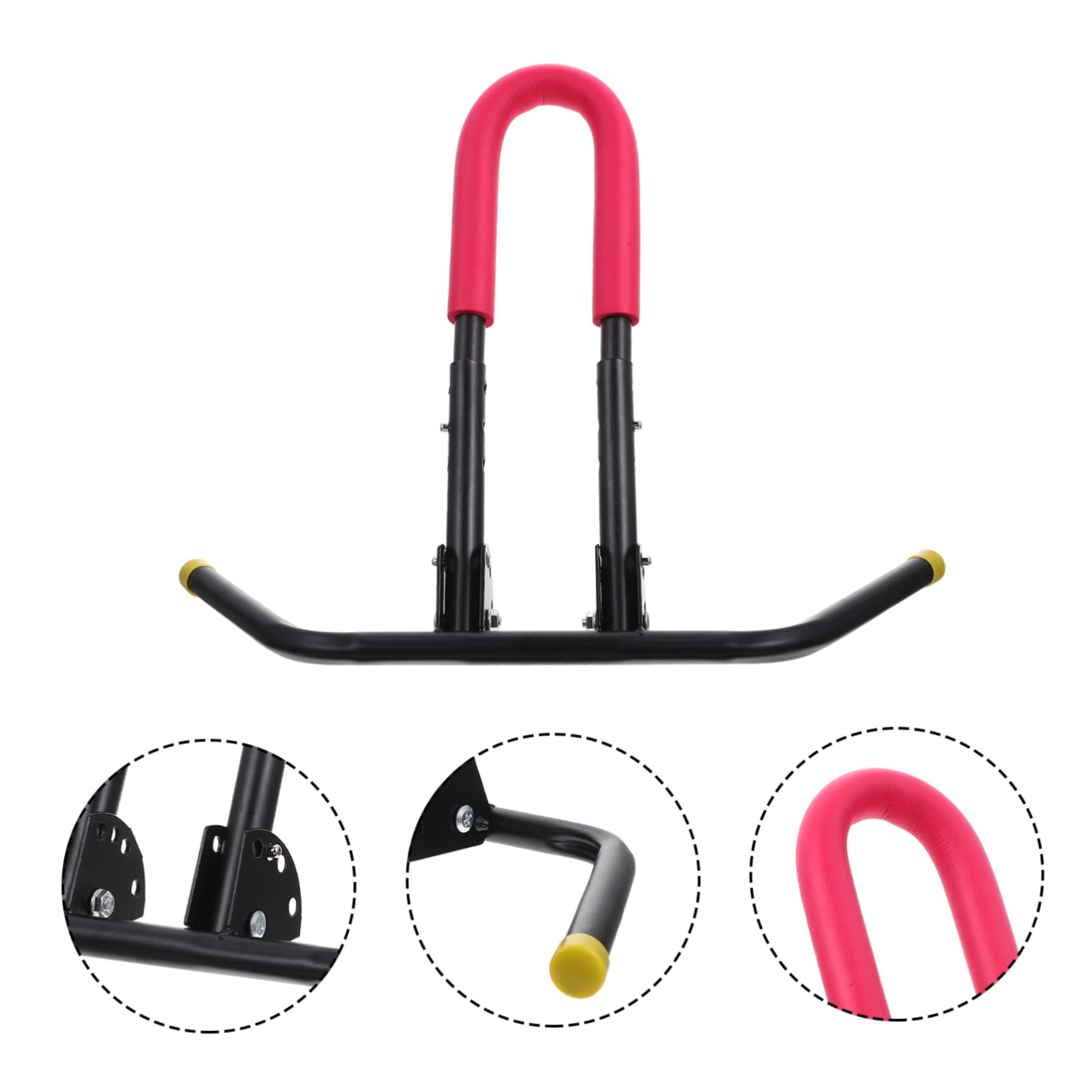 YARNOW Telaio Supporto Auto Bilanciata Portabiciclette da Parete Pedali Ciclismo Scooter Garage Portabiciclette Cavalletto Stare in Piedi Portabici Posteriore Calcio Metallo Rosso