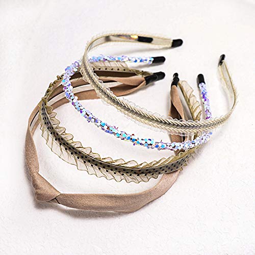4Pcs/Set Headbands for Women,MHDGG Bandana Headband Wide Headbands Knot Turban Headband Vintage Hairband Elastic Hair Hoops Fashion Hair Accessories for Women and Girls,Khaki
