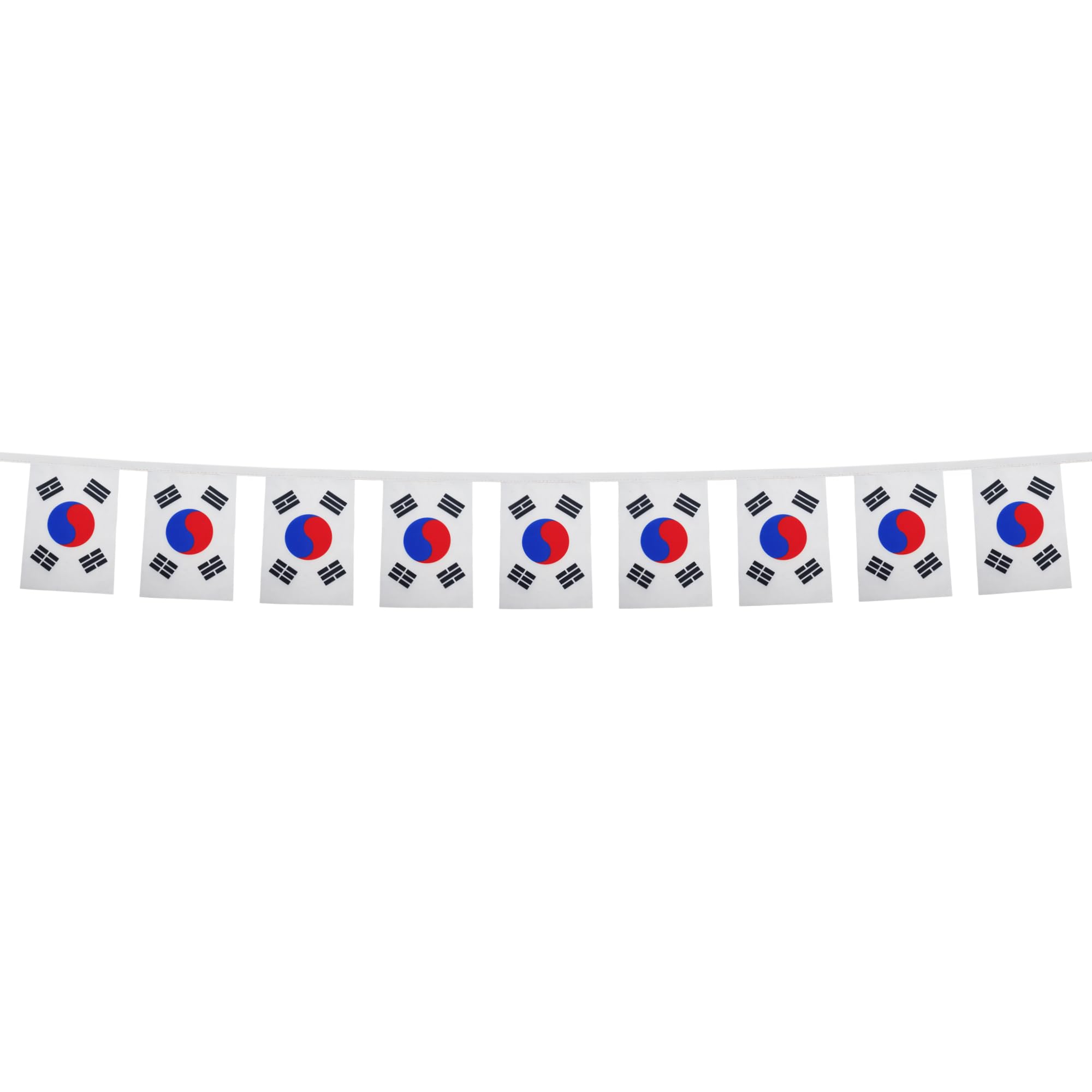 AZ FLAG South Korea Bunting Flag, 20 Ft Garland with 20 Small South Korean Flags 8'' x 6'', 100% Polyester String Pennant, 6 meters — view 6