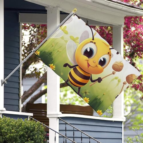 Bannière décorative abeille double face grand drapeau de bienvenue cour - 7