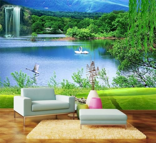 Poster Geant Mural Nature verte modèle 3D Mural Personnalisé 3D pour Salon Chambre Décoration Murale,396 * 280cm