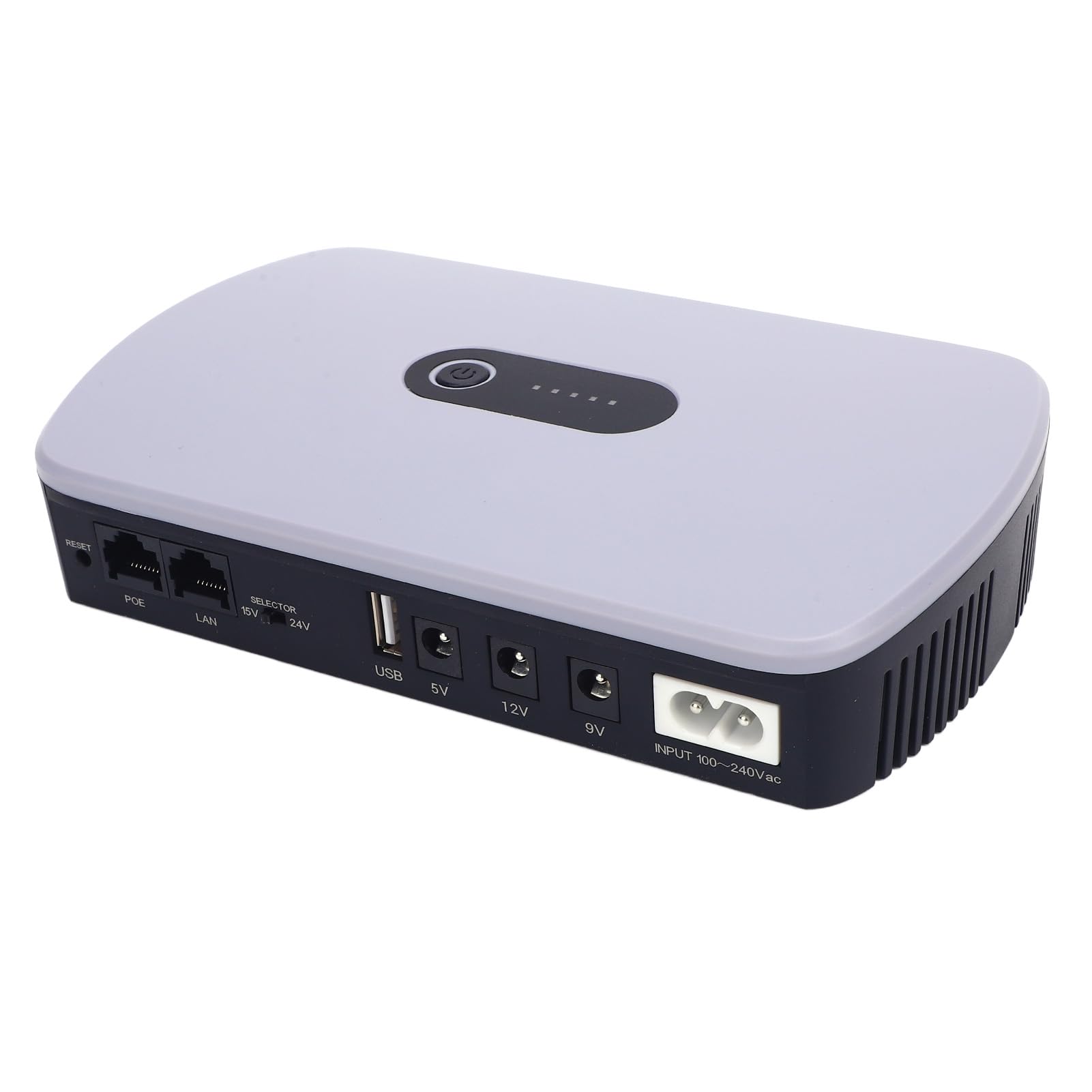 Eujgoov Fuente de Alimentación UPS Portátil, Respaldo de Batería de 10400 MAh con Protección contra Sobretensiones para Enrutadores Módems Dispositivos de Seguridad, (Enchufe Europeo de 100 a 240 V.)