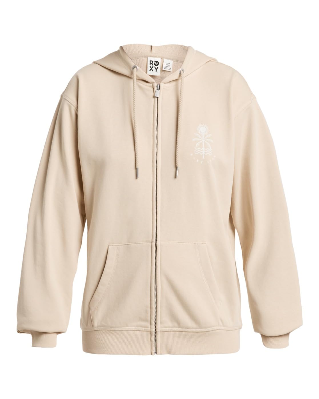 Roxy Surf Stoked Zip Terry - Zip-Up Hoodie - Women - Beige