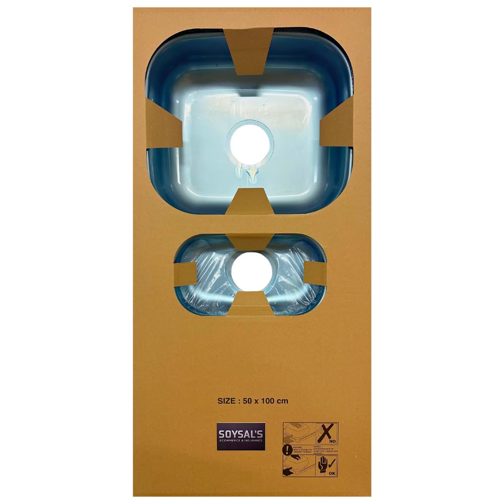 Évier de cuisine en acier inoxydable 100 x 50 cm – Double évier 1,5 bac – Avec égouttoir et siphon – Avec trou pour robinet