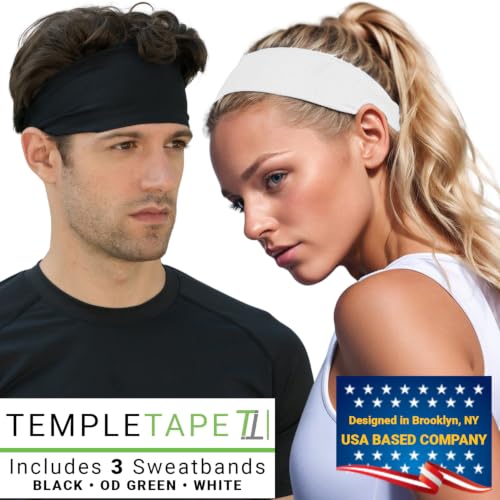 Value 2-Pack, Mens Headband – Guys Sweatband & Sports Headba...