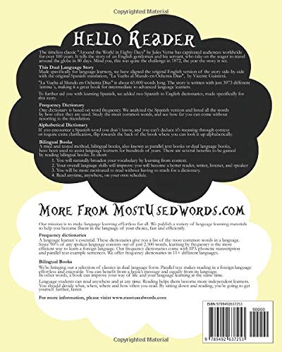 Around the World in Eighty Days - La Vuelta al Mundo en Ochenta Dias. A Spanish to English Bilingual Book With Spanish to English Dictionary: Learn ... Easy With Dual Language Parallel Text Books      Paperback – January 17, 2019