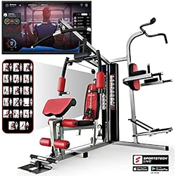 Equipos De Musculacion Sportstech HGX100/HGX200/HGX300 - La Única Estación de Fuerza Premium para un Entrenamiento Variado en Casa, con Escalador o Prensa de Piernas. Hecha de Material EVA, tu Estación de Fitness Doméstica