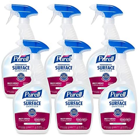 PURELL Foodservice Surface Sanitizer Spray, Fragrance Free, 32 fl oz Capped Bottle with Spray Trigger in Pack (Pack of 6) - 3341-06 Cover