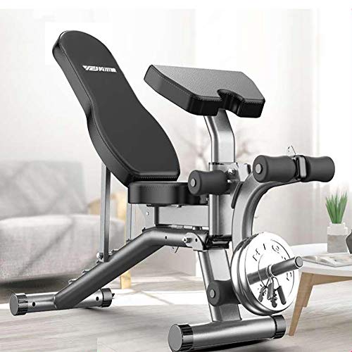 YJD Banco De Pesas Ajustable para Fitness, Banco De Musculacion Plegable, Inclinación Plegable para Entrenamiento En Casa, Gimnasio, Ejercicio, Banco De Prensa, Carga máxima 250 kg