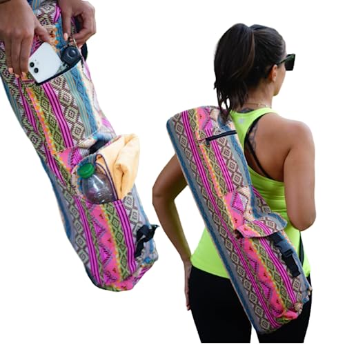Funda Esterilla Yoga - 2 en 1: Bolsa Porta Esterilla Pilates y Accesorios Esenciales para tu Práctica - Medidas 68x20cm - Mochila para Esterilla de Yoga