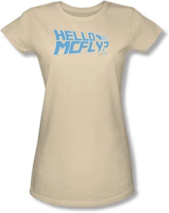 Amazon.com: Back To The Future - Womens Hello McFly T-Shirt in Cream
