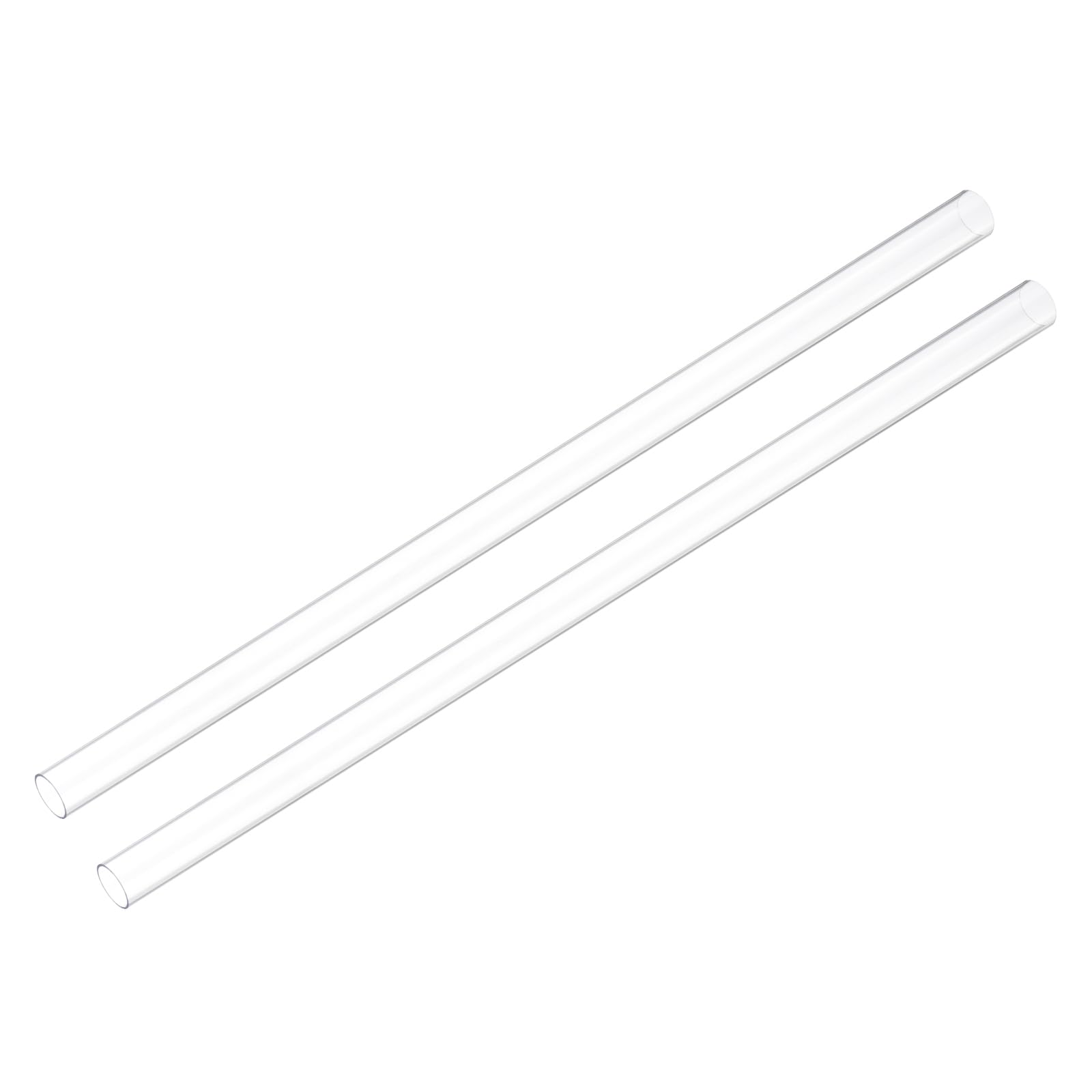 uxcell Rigid Round Clear Tubing 9mm ID x 12mm OD x 1Ft Length 2PCS