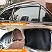MEEWOO Car Side Window Sun Shades Curtains, Suction Cup Hanging Retractable Blackout Suede UV Protection Privacy Sunshades Sedan SUV Van Truck Accessories for Sleeping Camping(Black, Front&Back 4pcs)
