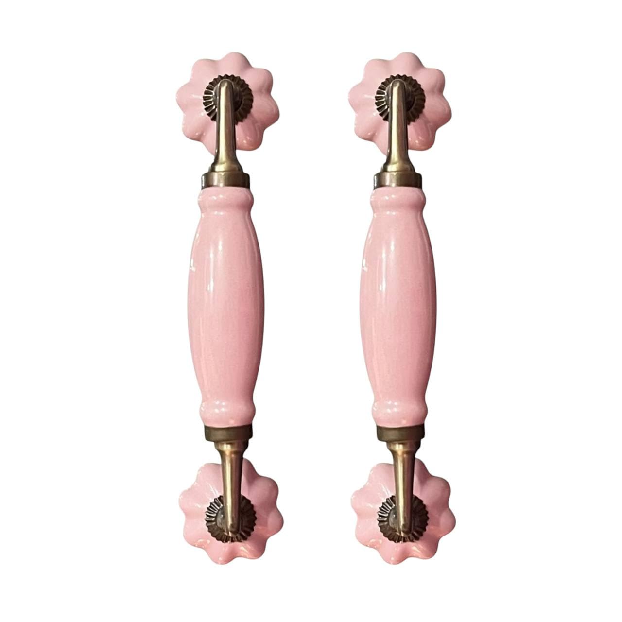 Maison Belle Ceramic Door Handle Gold Antique Finish - Hole to Hole 6.5 INCH (Pack of 1 Handle) (Pink - Size 8.5 INCH) — Amazon image 4