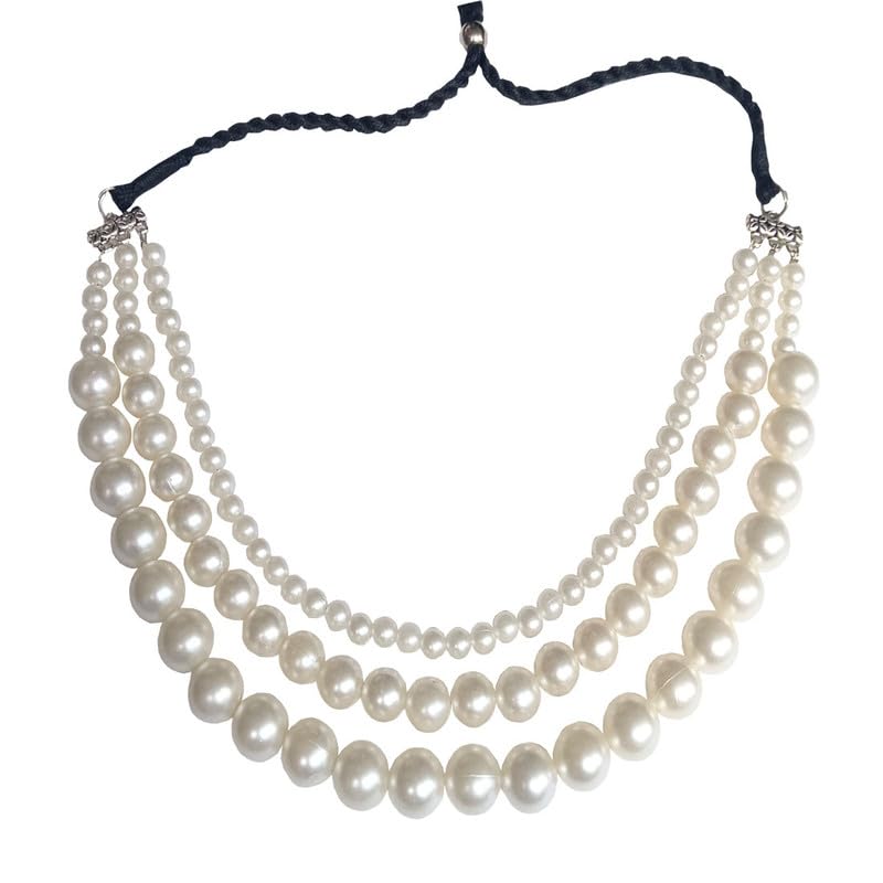 DENICRAAS Women White Pearl Elegant 3 Layered Necklace | Moti Mala Necklace For Women And Girls | Mala Set For Birthday, Marriage, Anniversary (B0D73R8PTG) Amazon Price History, Amazon Price Tracker