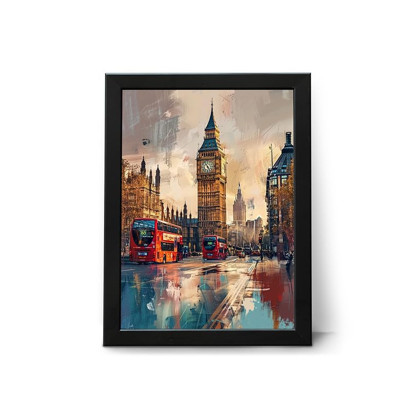 Home Wall Decor Frames - London Abstract Modern Art Wall Framed Paintings for Office, Dining, Living Room Decoration (8inchx12inch, Framing with Leminated Poster),FWBART188-picture-45