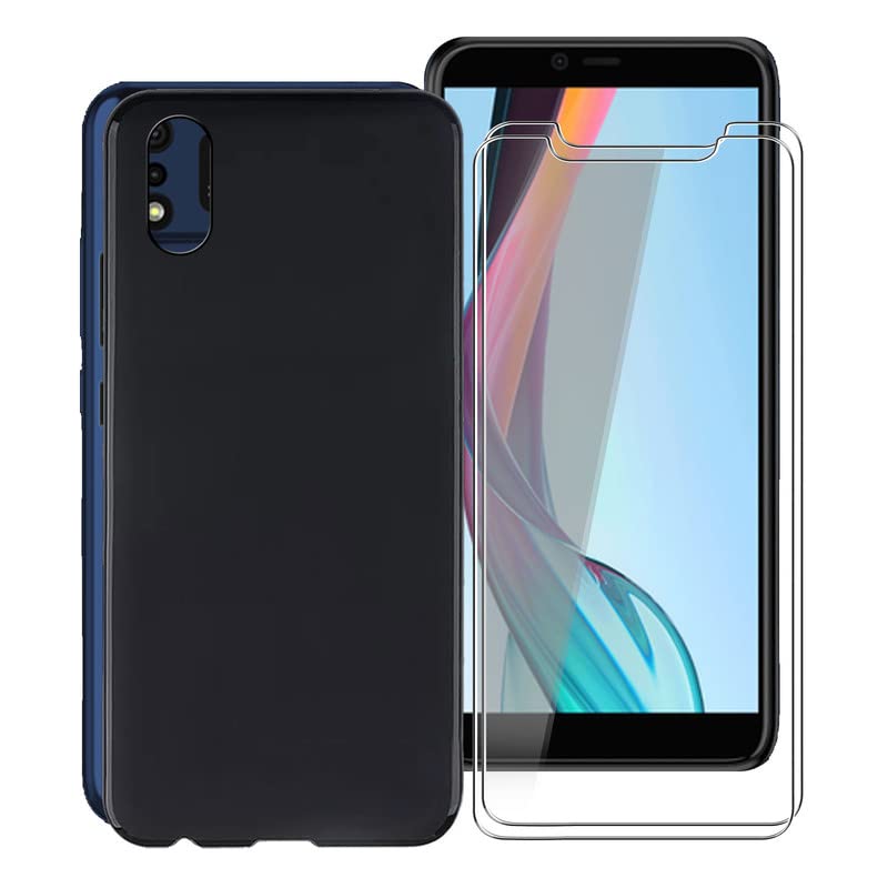 WXPPJ Cover per IMO Q5 Custodia + [2 Pezzi] Pellicola Vetro Temperato, Nero Anti-Caduta Bumper Morbido Silicone TPU Protezione Case per IMO Q5 (5.5) - Graffiti